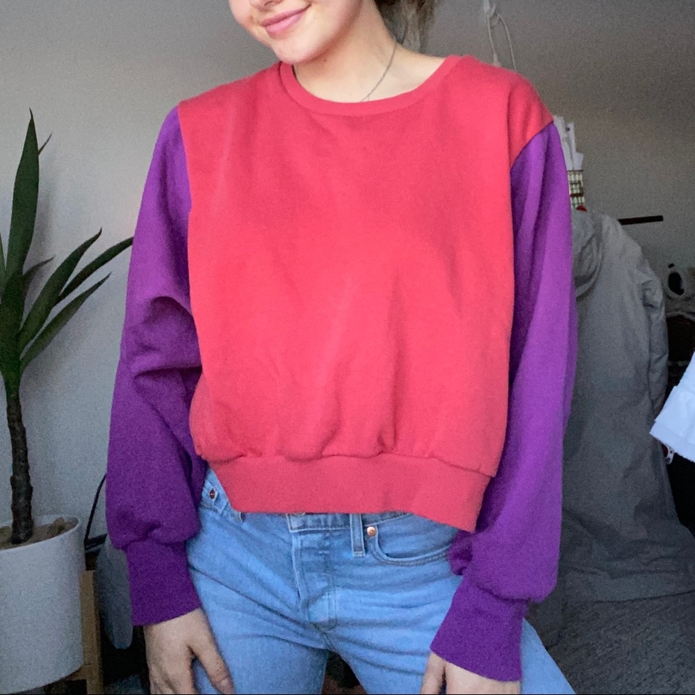 Joy Lab color block cropped crew neck